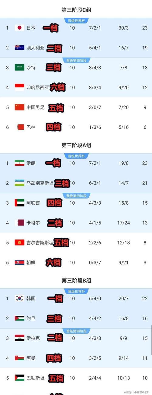 世界杯亚洲区预选赛最新积分榜:谁最有望出线?