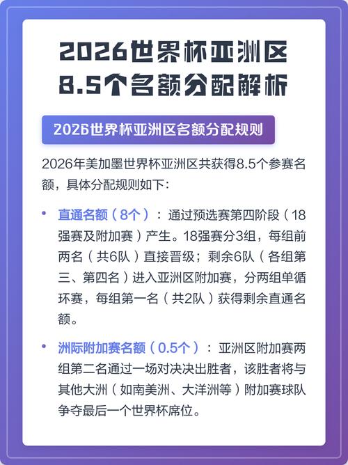 世界杯亚洲区共有几个参赛名额?